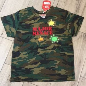 Kids 2Chillies Green/Brown Camo T Shirt